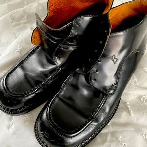 Pair of black leather Buffalino boots size 12